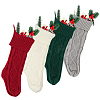 4Pcs 4 Colors Knitted Acrylic Fiber Hanging Stocking Bags AJEW-SP0004-04-1
