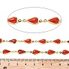 Brass Glass Teardrop Link Chains CHC-R001-04G-03-2