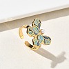 304 Stainless Steel Cuff Open Rings for Women RJEW-F207-01C-G-4