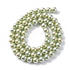UV Plating Pearlized Glass Pearl Beads Strands GLAA-F128-01A-T14-4
