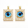 Brass Micro Pave Clear Cubic Zirconia Pendants for Women KK-T070-91A-03-1