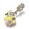 Rack Plating Alloy Rhinestone European Dangle Charms PALLOY-P307-03P-2