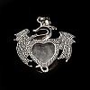 Natural Quartz Crystal Heart Pendants KK-K331-01AS-07-4