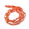 Full Rainbow Plated Faceted Teardrop Glass Bead Strands X-EGLA-J096-FR06-2