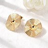 304 Stainless Steel Wavy Flat Round Stud Earrings EJEW-K268-53A-G-2