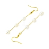 Natural Cultured Freshwater Pearl Beads & Brass Dangle Earrings for Women EJEW-TA00554-4