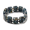 Dyed Natural Imperial Jasper with Resin Beaded Stretch Bracelets BJEW-G698-01A-07-2