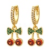 Brass Micro Pave Cubic Zirconia Hoop Earrings EJEW-D322-11G-01-4