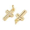 Brass Micro Pave Clear Cubic Zirconia Charms CU-CBADC6C-06G-03-2