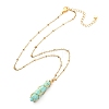 Double Pointed Synthetic Turquoise Pendant Necklace NJEW-JN03720-01-5