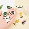 8Pcs 4 Styles Rugby Theme Alloy Enamel Pendants ENAM-YW0004-63-5