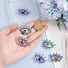 6Pcs 3 Colors Glass Seed Beaded Pendants PALLOY-GO00026-3