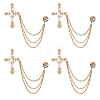 Cross Alloy Rhinestone Lapel Pin Backs JEWB-WH0051-057G-1