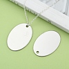 201 Stainless Steel Oval Stamping Blank Tag Pendants X-STAS-R064-03-5