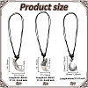3Pcs 3 Styles Resin Fishhook Horn with Shark NJEW-HY0001-08B-2
