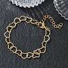 304 Stainless Steel Heart Link Chain Bracelets SA-CBA2696-16G-1