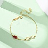 Sports Brass Micro Pave Cubic Zirconia Infinity Link Bracelets BJEW-D386-01C-G-5