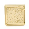 Golden Tone Square Wax Seal Brass Stamp Heads AJEW-Z034-01G-07-1