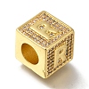 Brass Cubic Zirconia Beads KK-Q818-01R-G-2
