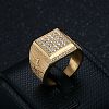 304 Stainless Steel Micro Pave Cubic Zirconia Finger Rings for Men FS-WG6EF44-01-1