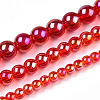 Electroplate Transparent Glass Beads Strands GLAA-T032-T8mm-AB09-4