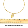 304 Stainless Steel Clear Cubic Zirconia Heart & Letter Pendant Curb Chain Necklaces for Women NJEW-FS00012-27M-3