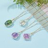 Mixed Shapes Glass Pendant Necklaces NJEW-JN03463-6