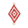 Glass Seed Beads Connector Charms PALLOY-MZ01416-02-1