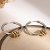 Stainless Steel Two-Tone Ring Hoop Earrings OV6952-3