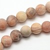 Natural Sunstone Frosted Round Bead Strands LS-G-O039-07-10mm-1