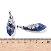 Natural Lapis Lazuli Faceted Teardrop Pendants G-Q163-04P-02-3