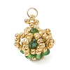 Glass Seed Beaded Crown Pendants PALLOY-MZ01042-2