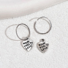 Vintage Punk Style Brass Heart Hoop Earrings XL2786-3