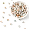 200G Frosted Baking Paint Crackle Glass Beads with Glitter Powder DGLA-YW0001-56C-1