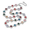 304 Stainless Steel Full Rhinestone Flat Round Link Chain Necklaces for Women SA-CBABBEA-02P-02-4