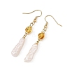 Natural Amber & Baroque Pearl Keshi Pearl Dangle Earrings EJEW-JE07360-02-4