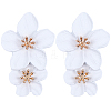 1 Pair Alloy Flower Dangle Stud Earrings EJEW-SP0001-18-1