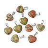 Natural Unakite Goldstone Pendants G-Q371-15-4