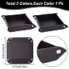 Gorgecraft 2Pcs 2 Colors PU Leather Cosmetic Keychain Storage Plates DJEW-GF0001-53-2