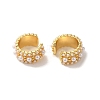 Rack Plating Brass with ABS Plastic Pearl Clip-on Earrings for Women EJEW-G403-02G-2