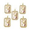 Brass Micro Pave Cubic Zirconia Pendants with Enamel KK-Z114-01G-2