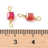 Glass Faceted Cube Connector Charms KK-C097-10G-03-3