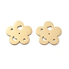 304 Stainless Steel Laser Cut Hollow Flower Connector Charms STAS-M111-10G-1