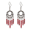 Synthetic Turquoise Beaded Chandelier Earrings EJEW-JE06190-1