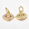 CZ Brass Micro Pave Cubic Zirconia Evil Eye Charms ZIRC-L018-10G-2