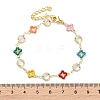 Clover Brass Link Bracelets for Woman BJEW-S157-02G-5