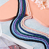 Kissitty 7 Strands 7 Colors Baking Painted Pearlized Glass Pearl Round Bead Strands HY-KS0001-01-18