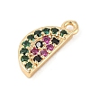 Brass Micro Pave Cubic Zirconia Pendants KK-R219-36D-G-2