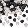 100Pcs 2 Colors Pave Disco Ball Beads RB-TA0001-28-3
