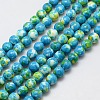 Synthetic Ocean White Jade Beads Strands G-L019-8mm-06-1
